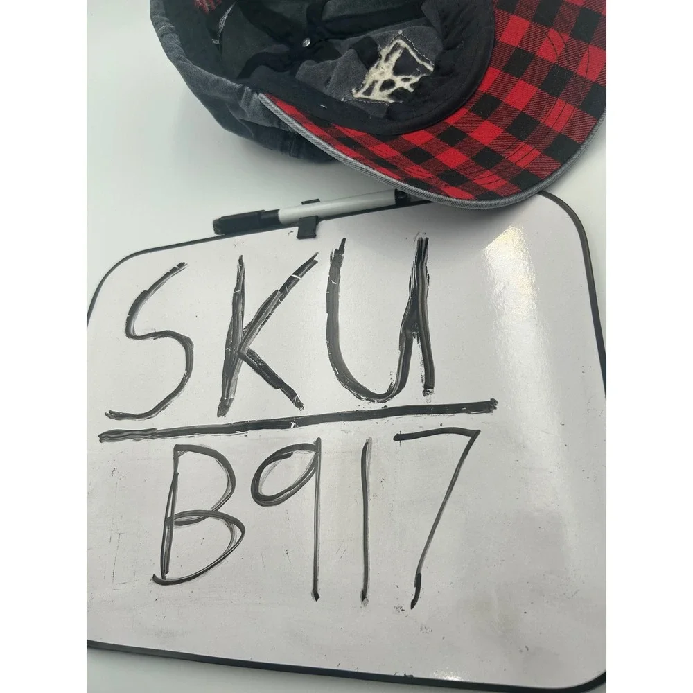 Minnesota State Buffalo Plaid Patch Baseball Cap Washed Navy Blue Hat Adjustable